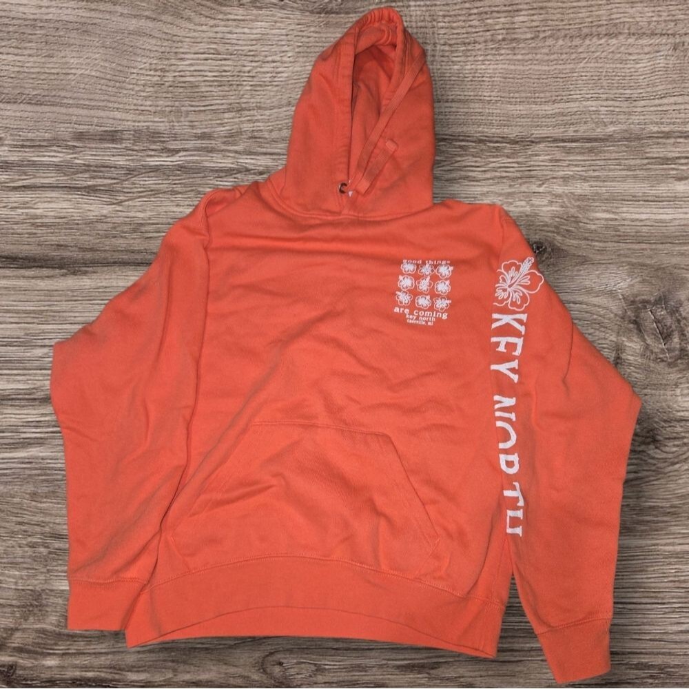 Pacific &Co Orange Hoodie with Graphic Print